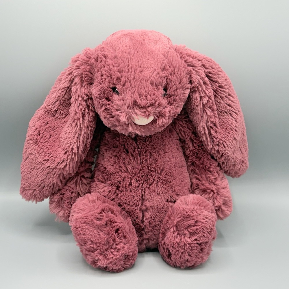 Jellycat Medium Bashful Berry Bunny Purple Burgundy 12" Retired Rare
